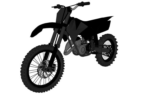 3D Model of Kawasaki KX-250 Stealth Dirt Bike